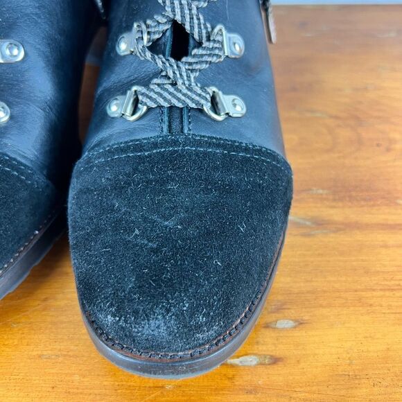 Sam Elderman Black Suede Toe Heeled Boots - Picture 7 of 11